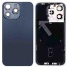 For iPhone 15 Pro Glass Battery Back Cover with Flash Bracket + Wireless Charging Module(Blue) - 1