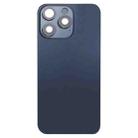 For iPhone 15 Pro Glass Battery Back Cover with Flash Bracket + Wireless Charging Module(Blue) - 2