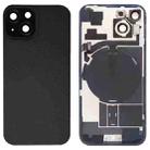 For iPhone 15 Glass Battery Back Cover with Flash Bracket + Wireless Charging Module(Black) - 1