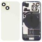 For iPhone 15 Glass Battery Back Cover with Flash Bracket + Wireless Charging Module(Yellow) - 1
