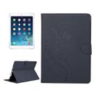 For iPad Air 2 Pressed Flowers Butterfly Pattern Horizontal Flip PU Leather Case with Magnetic Buckle & Holder & Card Slots & Wallet(Black) - 1