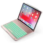 F105A Colorful Backlight Aluminum Backplane Wireless Bluetooth Keyboard Tablet Case for iPad Pro 11 inch （2018） (Rose Gold) - 1