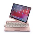 F360B 360 Degree Flip Colorful Backlight Aluminum Backplane Wireless Bluetooth Keyboard Tablet Case for iPad Pro 11 inch （2018） (Rose Gold) - 1