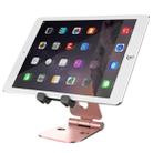 Universal Aluminum Alloy Foldable Adjustable Holder Stand, for iPad, Samsung, Lenovo, Sony, and other Tablet(Rose Gold) - 1