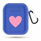 Heart Pattern Apple Wireless Earphones Charging Box Dust-proof Shockproof Outdoor Protective Case for Airpods(Blue) - 1