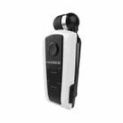 Fineblue F910 CSR4.1 Retractable Cable Caller Vibration Reminder Anti-theft Bluetooth Headset(White) - 1