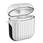 HX-0010-XLX 2 in 1 Anti-fall TPU + PC Suitcase Shape Wireless Bluetooth Earphone Protective Case for Apple AirPods 1, with Hook(White) - 1