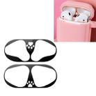 Cat Claw Pattern Metal Dustproof Protective Sticker for Apple AirPods 1/2(Black) - 1