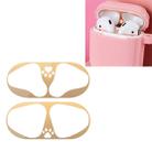 Cat Claw Pattern Metal Dustproof Protective Sticker for Apple AirPods 1/2(Gold) - 1