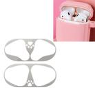 Cat Claw Pattern Metal Dustproof Protective Sticker for Apple AirPods 1/2(Silver) - 1