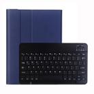 A102 For iPad 10.2 inch Ultra-thin Detachable Bluetooth Keyboard Leather Tablet Case with Stand Function(Dark Blue) - 1