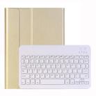 A102 For iPad 10.2 inch Ultra-thin Detachable Bluetooth Keyboard Leather Tablet Case with Stand Function(Gold) - 1