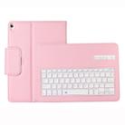 IP09 For iPad 10.2 inch Litchi Texture Detachable ABS Bluetooth Keyboard Leather Tablet Case with Stand Function (Pink) - 1