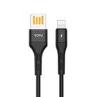 TOTUDESIGN BLA-060 Soft Series 3A 8 Pin Silicone Charging Cable, Length: 1m (Black) - 1