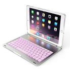 F102S For iPad 10.2 inch Aluminum Alloy Colorful Backlit Bluetooth Keyboard + Tablet Case (Silver) - 1