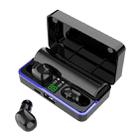 W12 IPX6 Waterproof Bluetooth 5.0 Touch Wireless Bluetooth Earphone with Charging Box, Support Power Digital Display & Breathing Light Bar & HD Call & Power Bank (Black) - 1