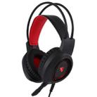 HAMTOD V1000 Dual-3.5mm Plug Interface Gaming Headphone Headset with Mic & LED Light, Cable Length: 2.1m(Red) - 1