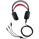 HAMTOD V1000 Dual-3.5mm Plug Interface Gaming Headphone Headset with Mic & LED Light, Cable Length: 2.1m(Red) - 4