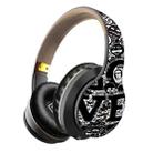 B1 Graffiti Pattern Wireless Bluetooth V5.0 Headset (Black Gold) - 1