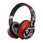 B1 Graffiti Pattern Wireless Bluetooth V5.0 Headset (Red) - 1