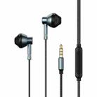 REMAX RM-201 In-Ear Stereo Metal Music Earphone with Wire Control + MIC, Support Hands-free(Tarnish) - 1