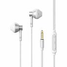 REMAX RM-201 In-Ear Stereo Metal Music Earphone with Wire Control + MIC, Support Hands-free(Silver) - 1