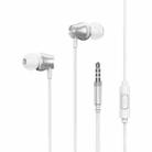 REMAX RM-202 In-Ear Stereo Metal Music Earphone with Wire Control + MIC, Support Hands-free(Silver) - 1