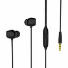 REMAX RM-550 3.5mm Gold Pin In-Ear Stereo Music Earphone with Wire Control + MIC, Support Hands-free (Black) - 1