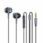 REMAX RM-595 3.5mm Gold Pin In-Ear Stereo Double-action Metal Music Earphone with Wire Control + MIC, Support Hands-free (Blue) - 1