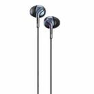 REMAX RM-595 3.5mm Gold Pin In-Ear Stereo Double-action Metal Music Earphone with Wire Control + MIC, Support Hands-free (Blue) - 2