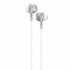 REMAX RM-595 3.5mm Gold Pin In-Ear Stereo Double-action Metal Music Earphone with Wire Control + MIC, Support Hands-free (White) - 2