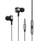 REMAX RM-620 3.5mm Gold Pin In-Ear Stereo Double-action Metal Music Earphone with Wire Control + MIC, Support Hands-free (Black) - 1