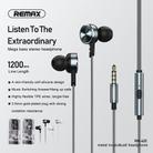 REMAX RM-620 3.5mm Gold Pin In-Ear Stereo Double-action Metal Music Earphone with Wire Control + MIC, Support Hands-free (Black) - 2