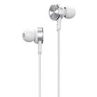 REMAX RM-620 3.5mm Gold Pin In-Ear Stereo Double-action Metal Music Earphone with Wire Control + MIC, Support Hands-free (White) - 1