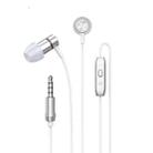 REMAX RM-630 3.5mm Gold Pin In-Ear Stereo Metal Music Earphone with Wire Control + MIC, Support Hands-free (Silver) - 1