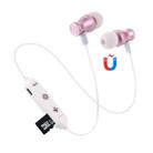 F11 Bluetooth 4.2 Hanging Neck Design Bluetooth Headset, Support Music Play & Switching & Volume Control & Answer(Rose Gold) - 1