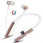 F108 Bluetooth 4.2 Hanging Neck Design Bluetooth Headset, Support Music Play & Switching & Volume Control & Answer(Gold) - 1