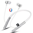 F108 Bluetooth 4.2 Hanging Neck Design Bluetooth Headset, Support Music Play & Switching & Volume Control & Answer(Silver) - 1