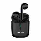 awei T21 Bluetooth V5.0 Ture Wireless Sports TWS Headset with Charging Case (Black) - 1