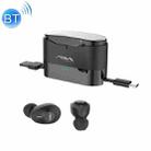 AIN MK-X50B TWS In-ear Bluetooth Earphone with Detachable Charging Box & USB Charging Cable, Supports HD Calls & Master-slave Switching & Power Bank & Automatic Pairing(Black) - 1