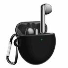For Huawei Freebuds 4 Full Coverage Waterproof Silicone Wireless Earphone Protective Case with Hook Up (Black) - 1