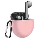 For Huawei Freebuds 4 Full Coverage Waterproof Silicone Wireless Earphone Protective Case with Hook Up (Pink) - 1