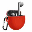 For Huawei Freebuds 4 Full Coverage Waterproof Silicone Wireless Earphone Protective Case with Hook Up (Red) - 1