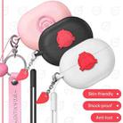 ROCK SPACE RPC1600 For Huawei Freebuds Pro Bear Pattern Silicone Earphone Protective Case with Detachable Lanyard(White) - 2