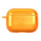 For AirPods Pro PC Wireless Earphone Protective Case Cover with Lanyard Hole(Orange) - 1