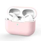 For AirPods Pro Silicone Wireless Earphone Protective Case Cover without Buckle(Pink) - 1