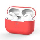 For AirPods Pro Silicone Wireless Earphone Protective Case Cover without Buckle(Red) - 1