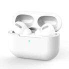 For AirPods Pro Silicone Wireless Earphone Protective Case Cover without Buckle(White) - 1