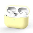 For AirPods Pro Silicone Wireless Earphone Protective Case Cover without Buckle(Yellow) - 1