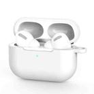 For AirPods Pro Silicone Wireless Earphone Protective Case Cover with Lanyard Hole(White) - 1